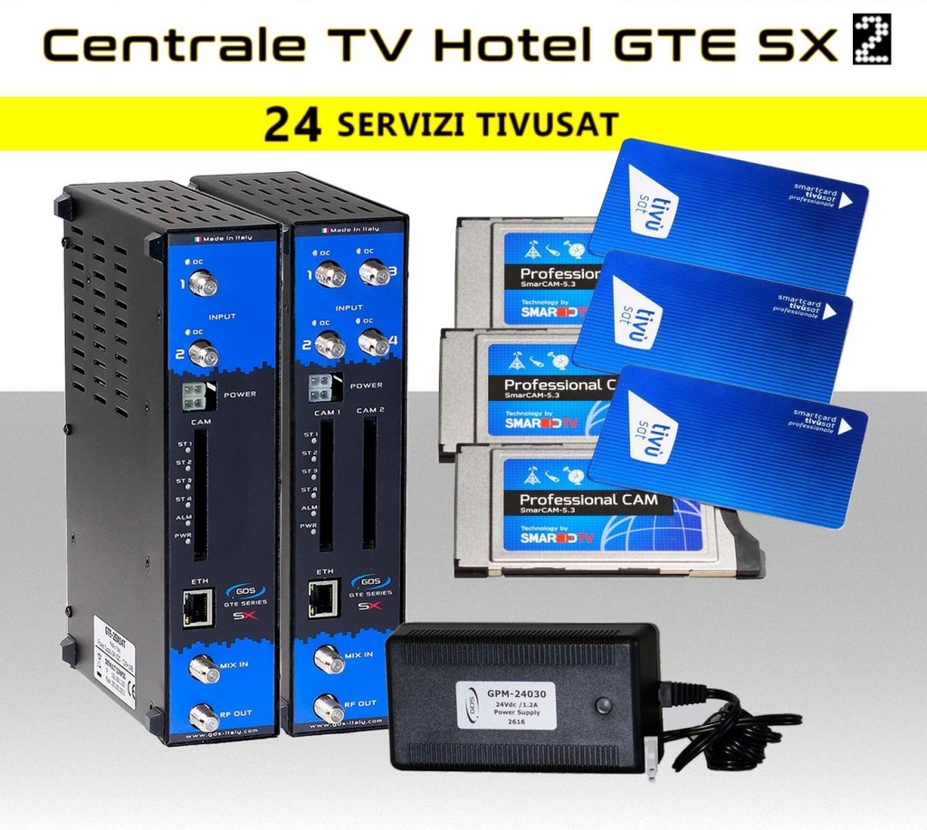 Centrale TV per HOTEL 24 servizi Tivusat GD service