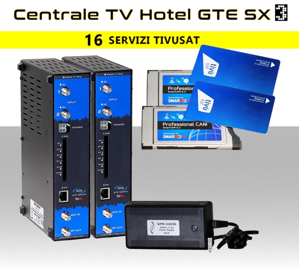 Centrale TV per HOTEL 16 canali Tivusat GD service