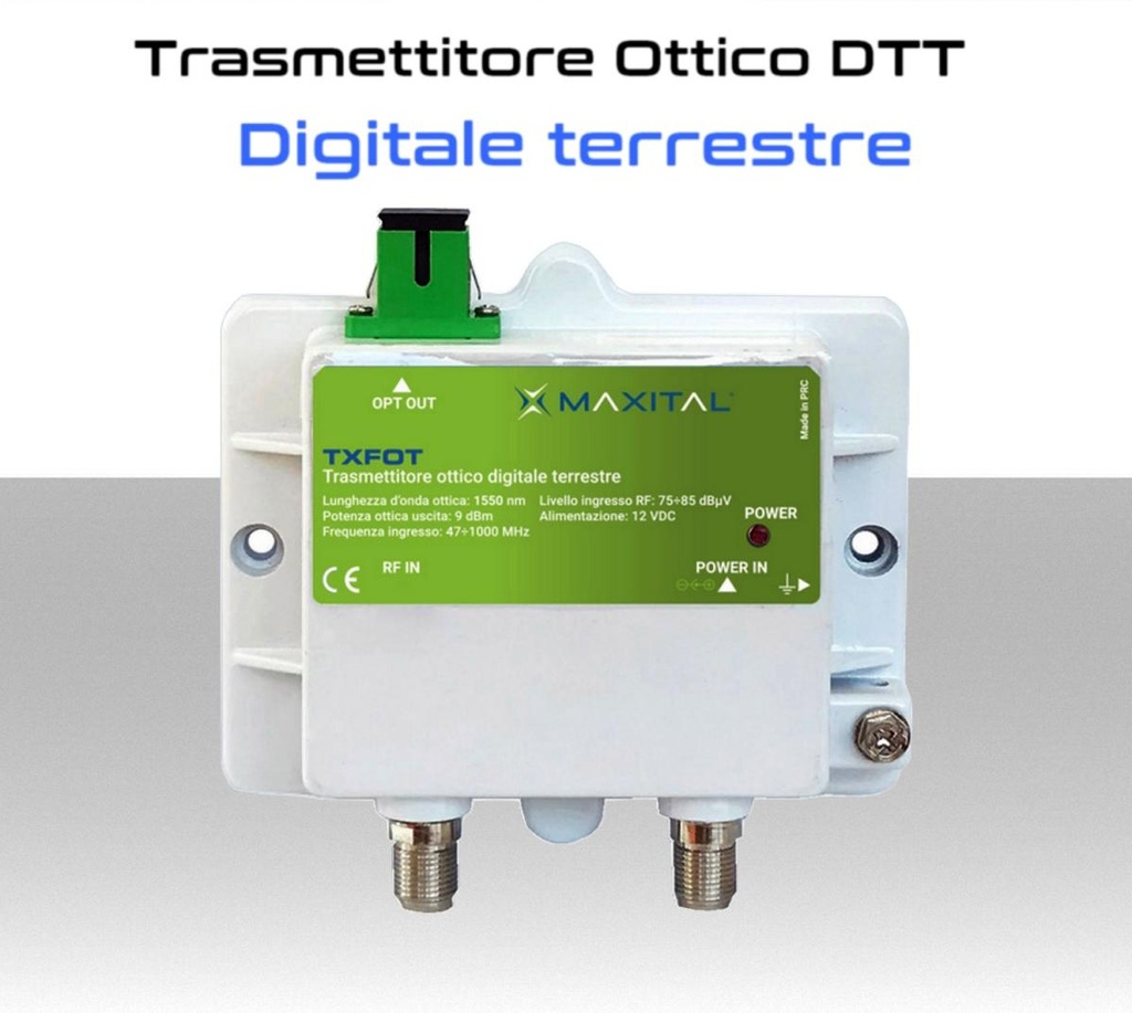 Trasmettitore Ottico segnale DTT in fibra ottica