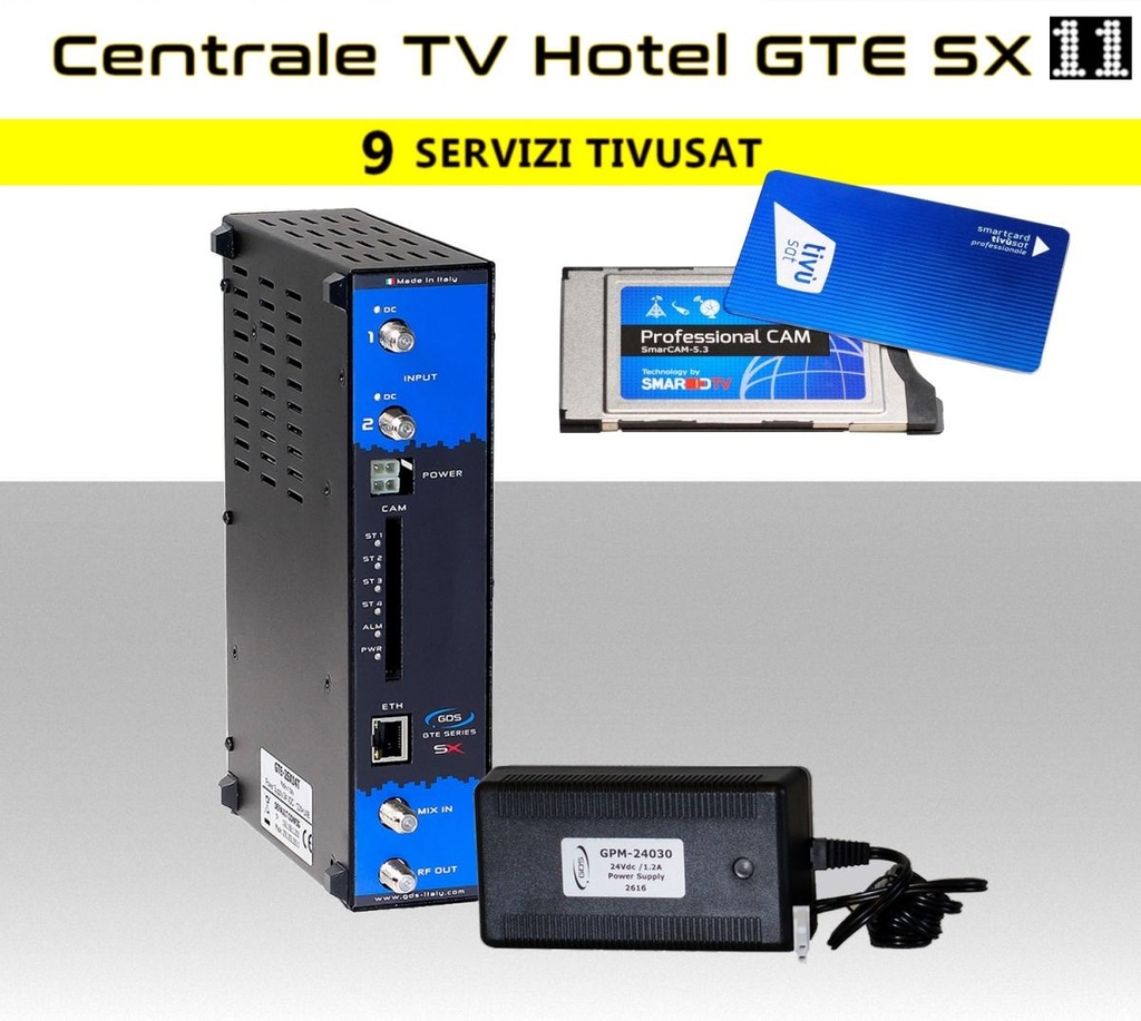 Centrale TV Hotel 9 canali Tivusat GTE-02104