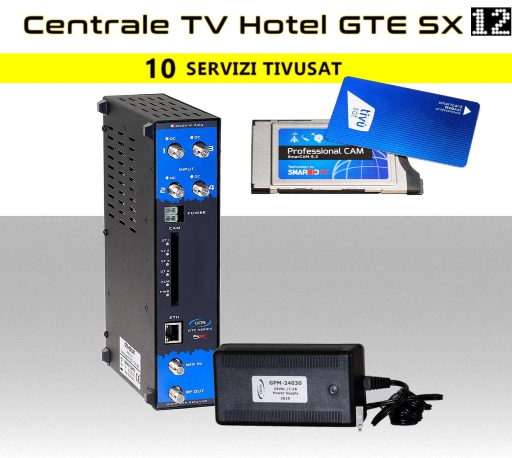 Centrale TV Hotel 10 canali Tivusat GTE-04104