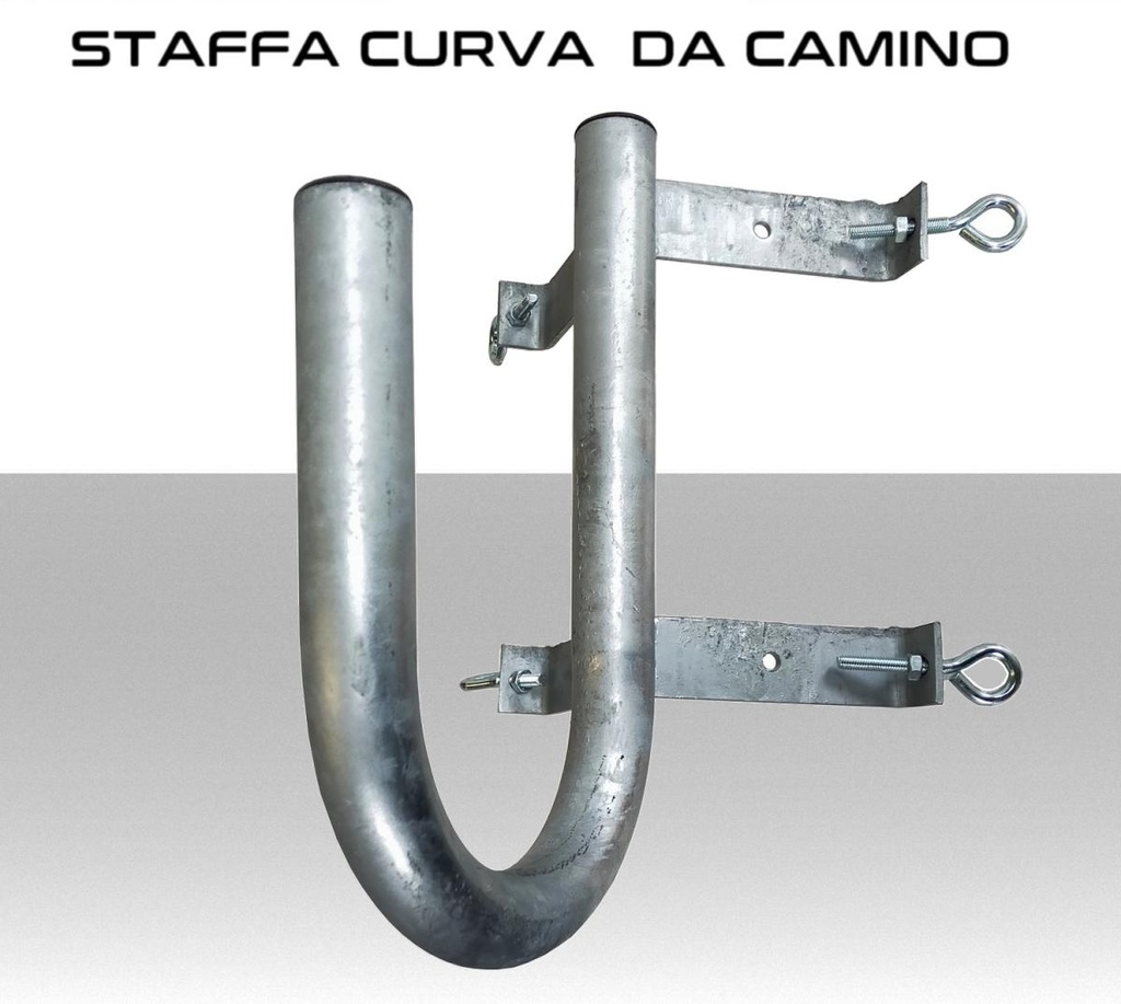 Supporto per parabola con ancoraggio a camino completa di tenditori fune