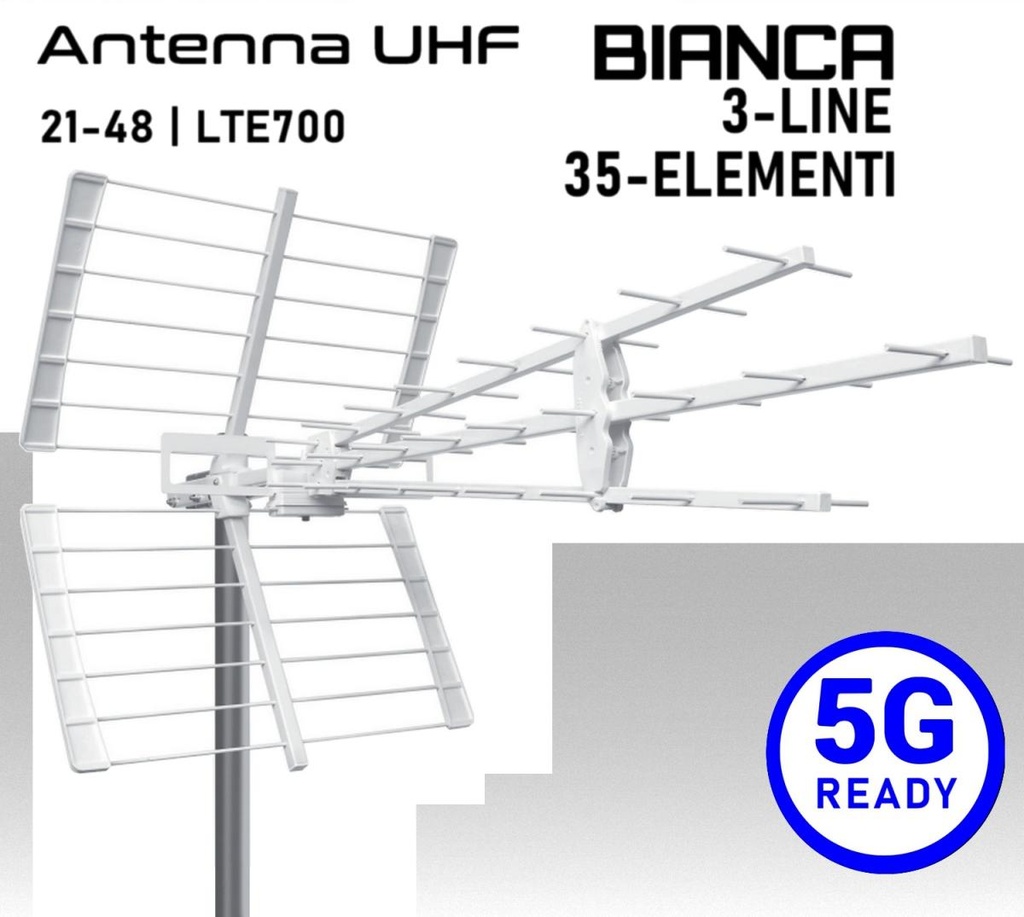 Antenna UHF 5G Ready 3-LINE 35 Elementi Bianca Emme Esse