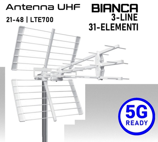Antenna UHF 5G Ready 3-Line 31 Elementi Bianca Emme Esse