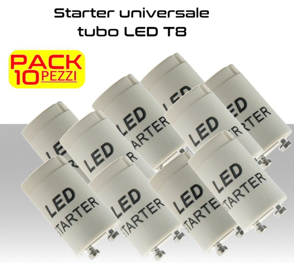 Starter universale per tubi LED T8  PACK 10pz.