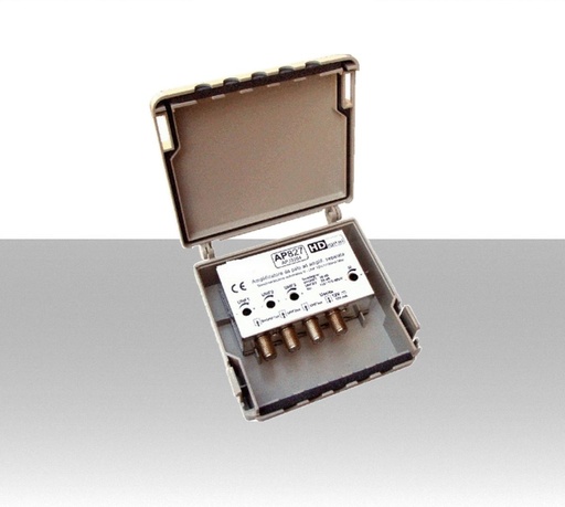 Amplificatore da Palo UHF 3 Ingressi 30dB con Telealimentazione Automatica