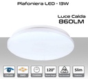 Plafoniera LED 13W luce calda 860 lumen Ø260x55mm