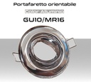 Portafaretto orientabile rotondo Color Alluminio per lampadine GU10 MR16 - Foro 70mm
