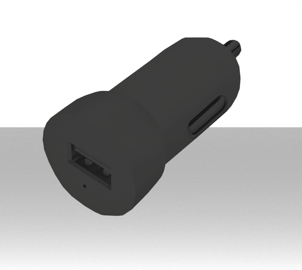 Caricabatterie da auto ad alta corrente con uscita USB 5V 2A - Nero