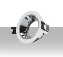 Portafaretto LED da Incasso GU10 Rotondo Colore Bianco con Supporto Orientabile Cromato - Foro 72mm