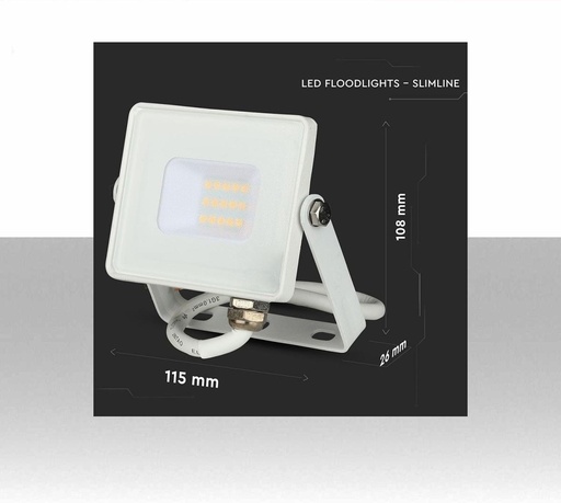 Faro LED 10W a luce calda Chip Samsung Colore Bianco 3000K IP65 - 800 Lumen