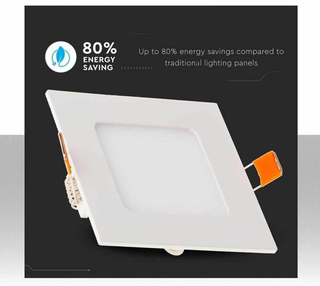 Mini Pannello LED 18W Montaggio ad Incasso Quadrato 3000K - 1500 Lumen