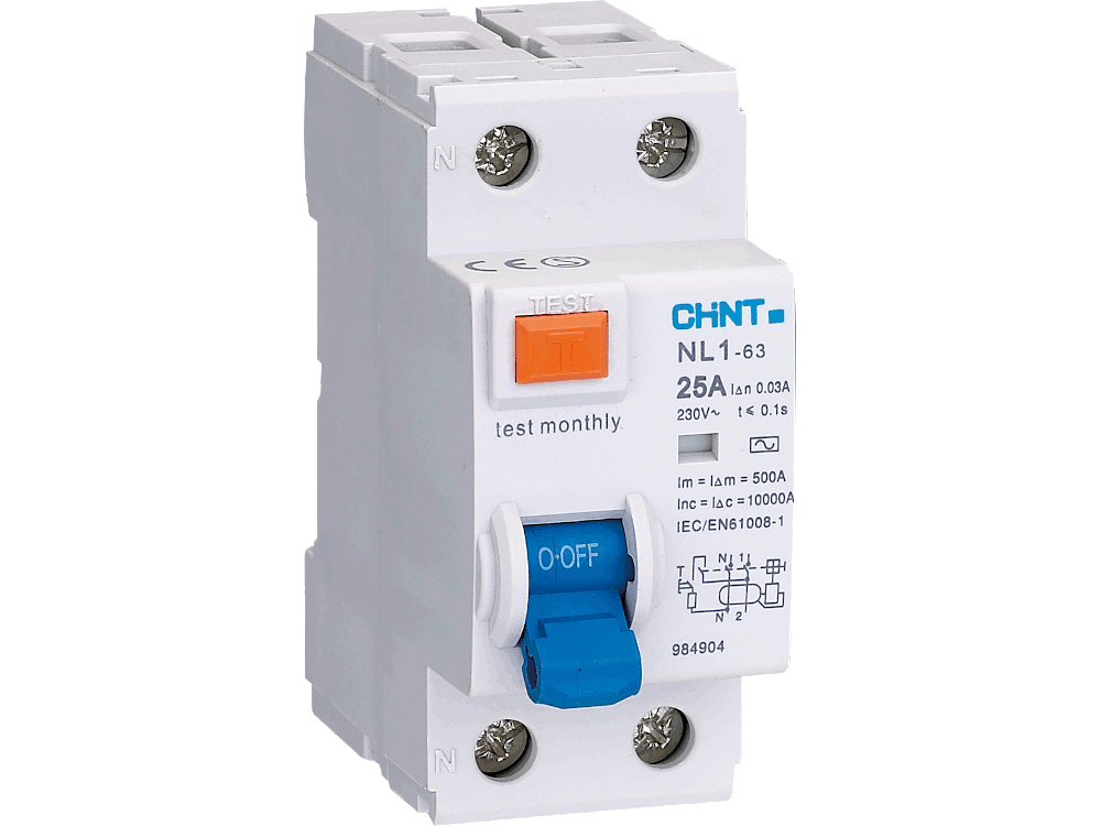Interruttore differenziale 25A puro 2 Poli CHINT NL1-63 30MA Tipo A - 2 Moduli - 200209