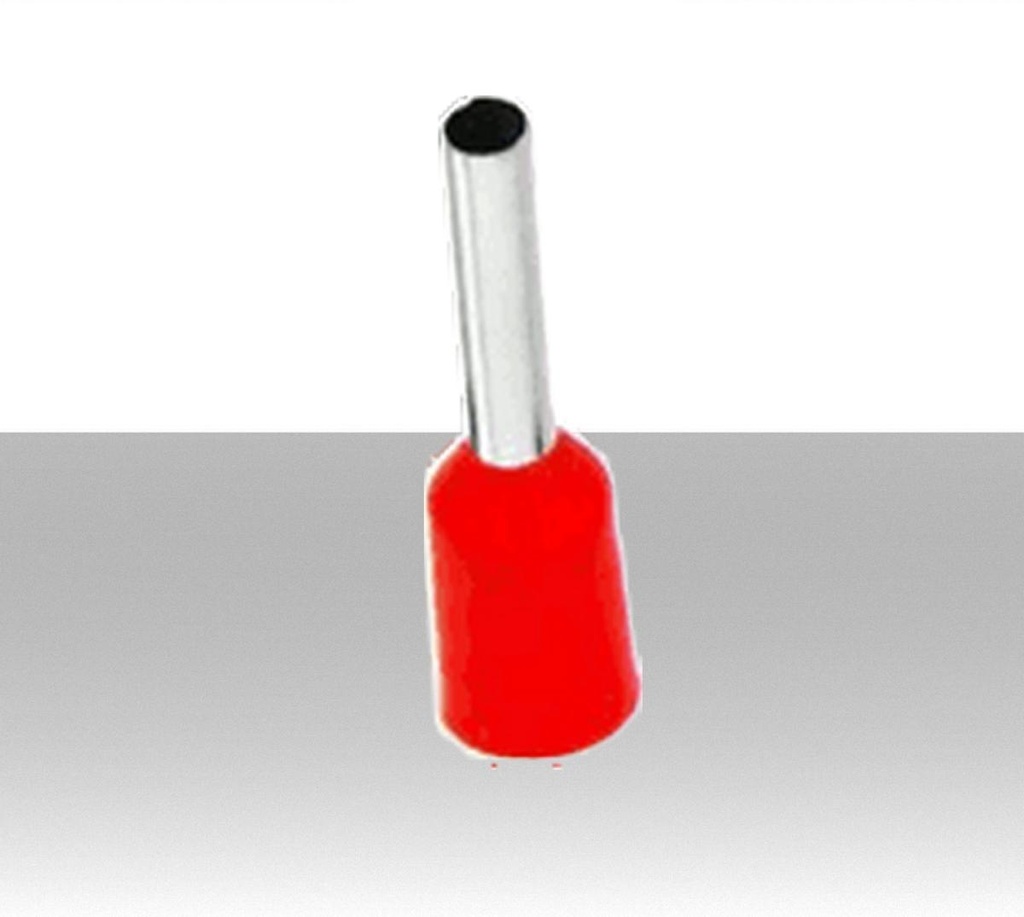 Puntalini per cavo da 1.5mmq - Colore Rosso - Confezione 100Pz
