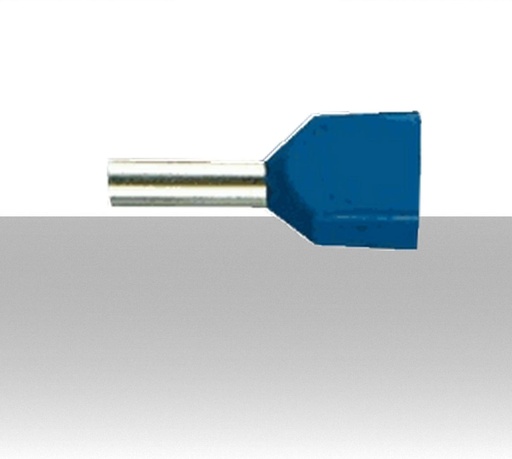 Puntalini per cavo da 2x0.75mmq - Colore Blu - Confezione 100Pz