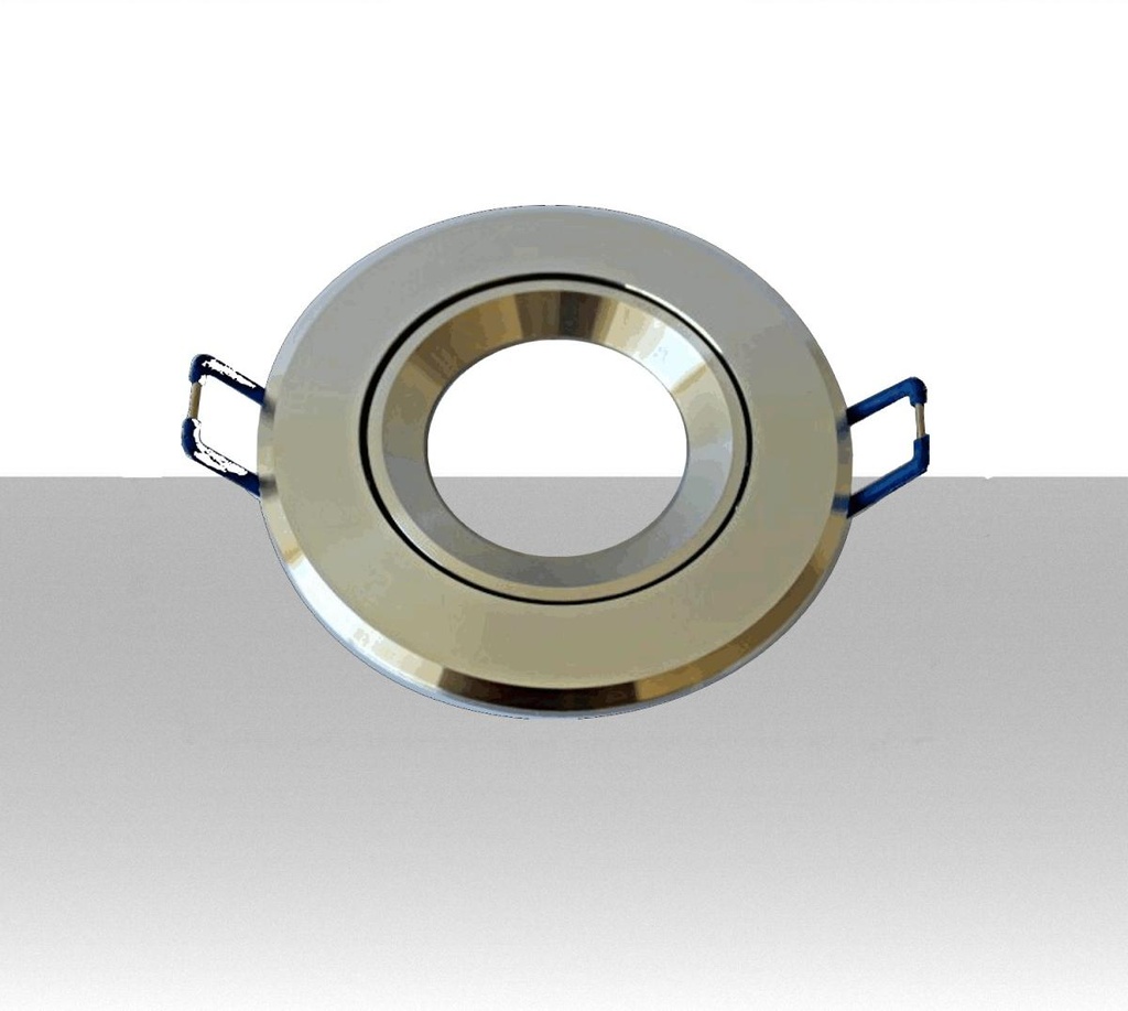 Portafaretto GU10 ad incasso colore argento. Confezione da 2 pezzi - Foro: 60mm