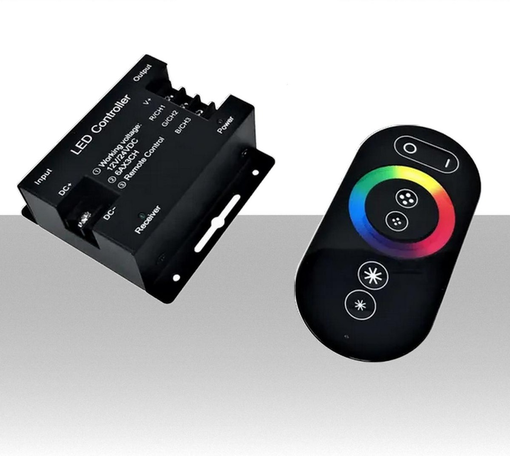KIT Controller per strisce LED RGB 12/24V (3 canali 4A/CH max) con telecomando RF