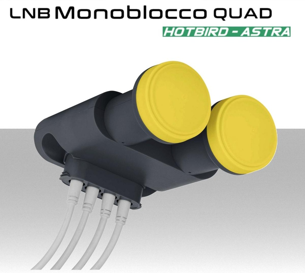 Lnb Monoblocco 4 uscite Dual Feed satelliti Hotbird - Astra convertitore IDdigital LNB 249