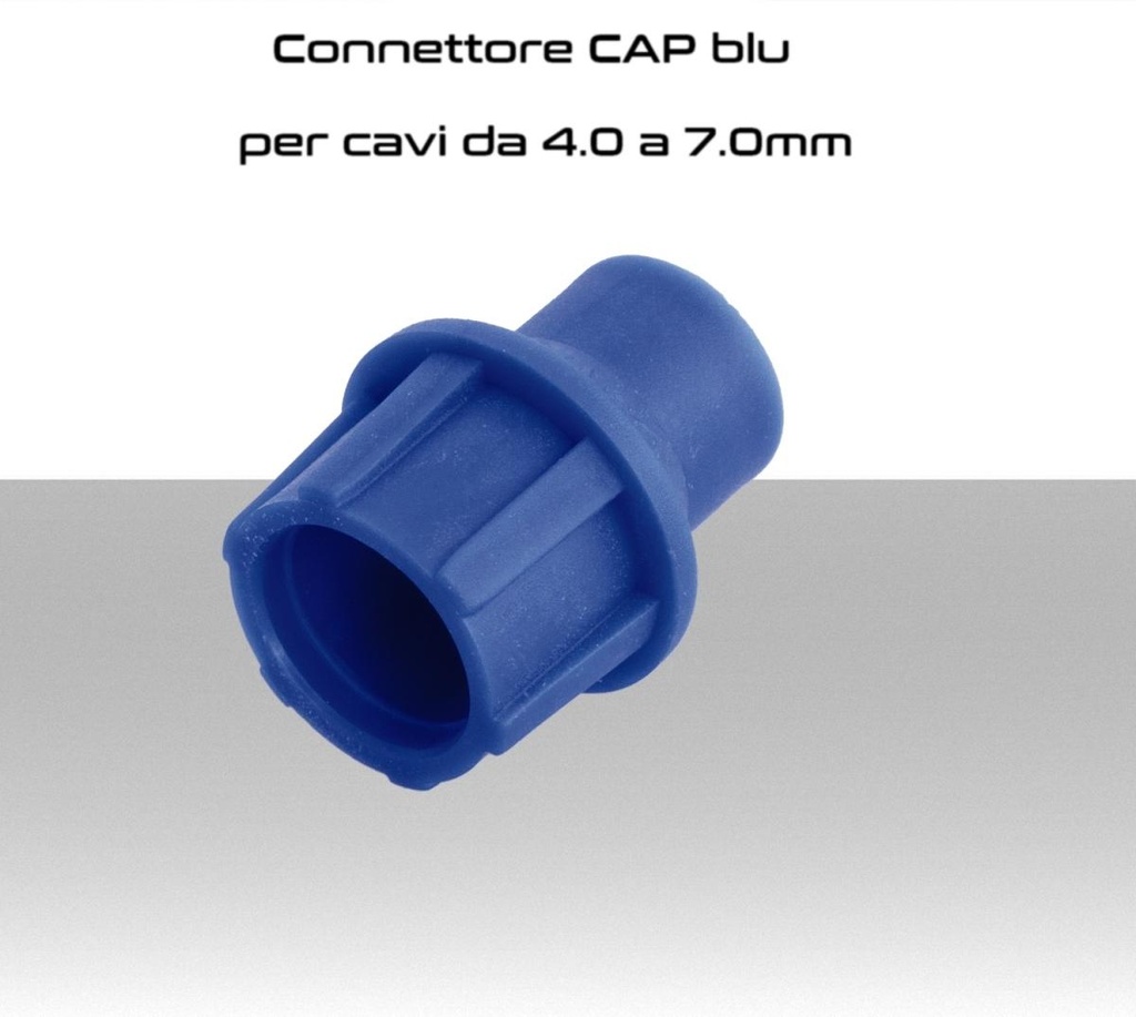 Connettore CaP blu per cavi da 4 a 7mm  conf. 100pz.
