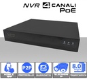 NVR Videosorveglianza POE 4 Canali 4K supporto ONVIF IP 