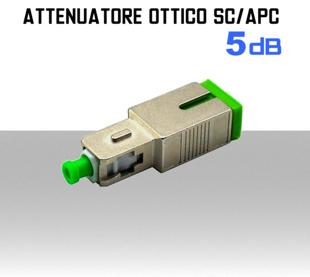 Attenuatore ottico da 5 dBm monomodale preintestato SC/APC