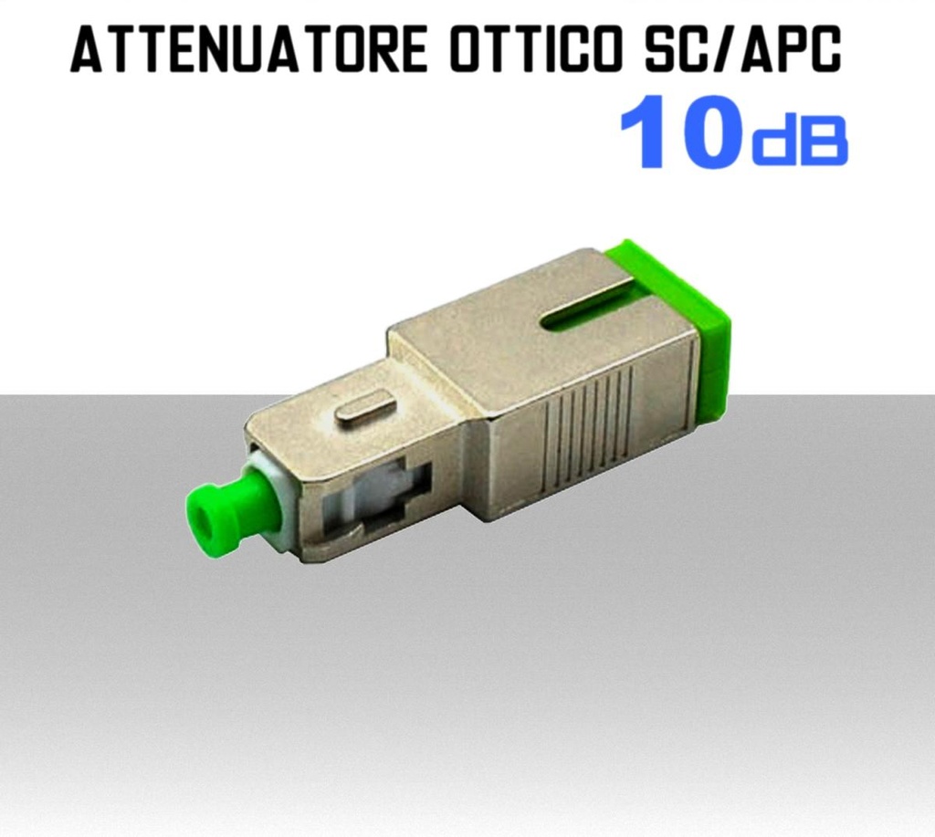 Attenuatore ottico da 10 dBm monomodale preintestato SC/APC