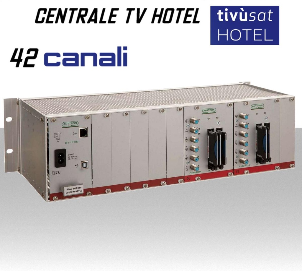 Centrale TV Hotel 39 canali HD tivusat ANTTRON DTV 1616CI5TVS