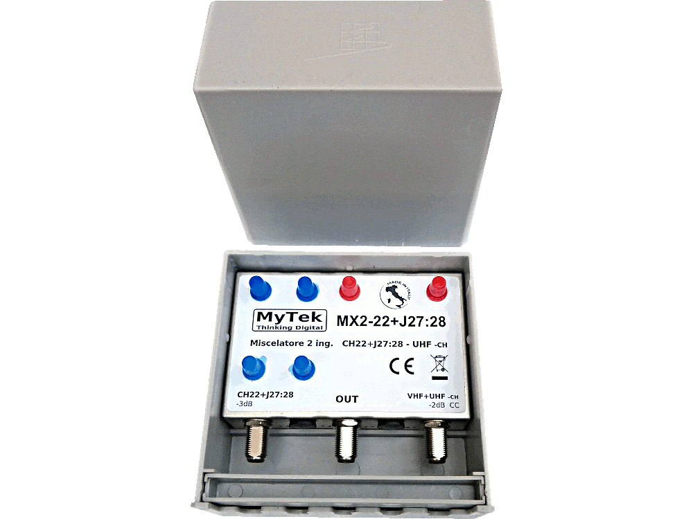 Miscelatore TV 2 ing CH1+CH2 - VHF+UHF(-CH1 -CH2) AIRLINE