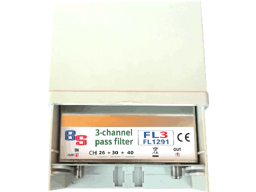 Filtro passacanale 3 canali CH1 + CH2 + CH3 - Passaggio CC tra IN e OUT
