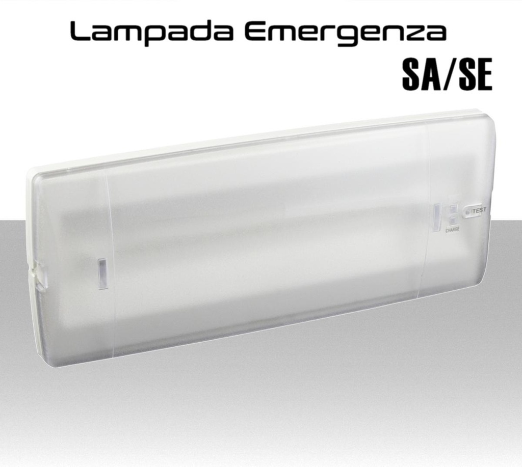 Lampada emergenza LED 210 lumen configurabile SA/SE protezione IP40 con pittogrammi inclusi
