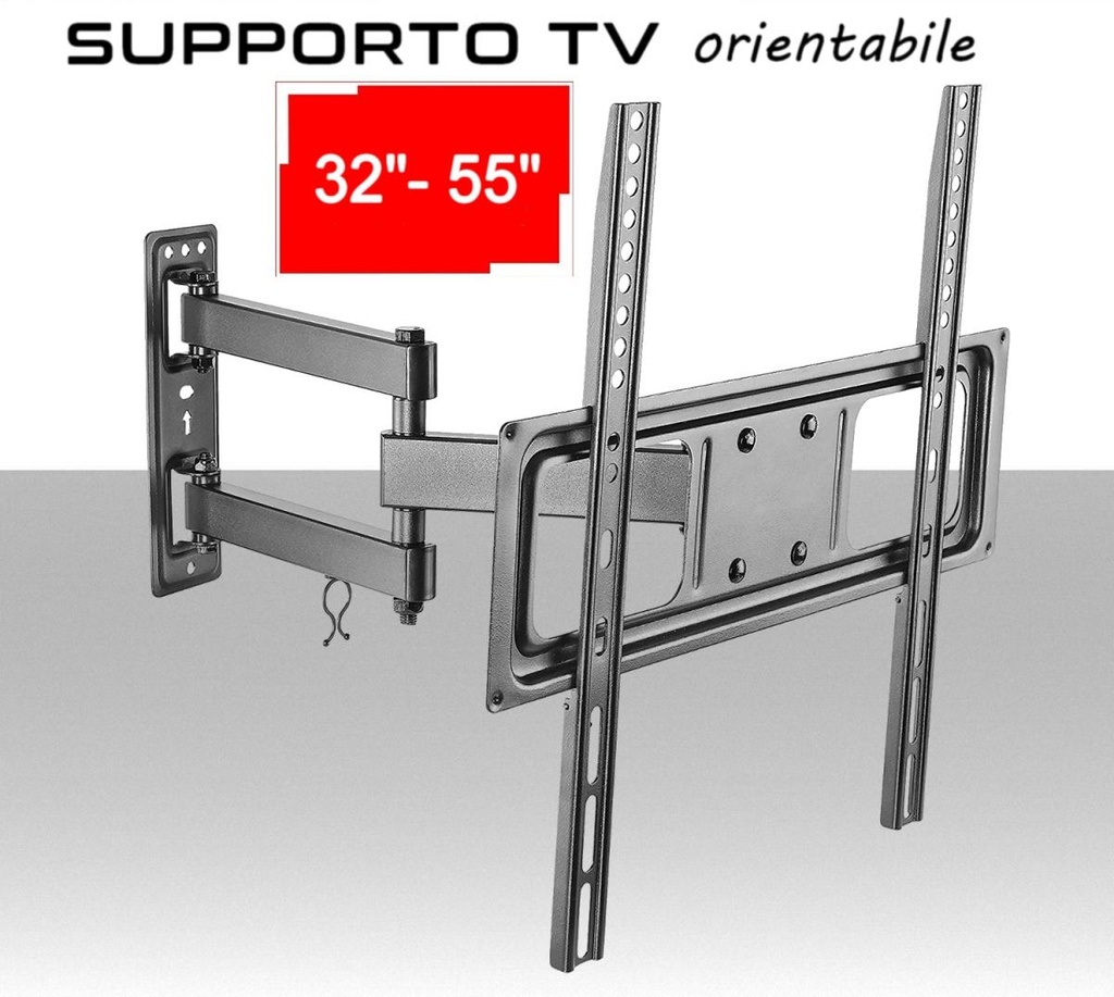 Supporto TV orientabile staffa muro per schermi da 32" a  55" pollici vesa compatibile