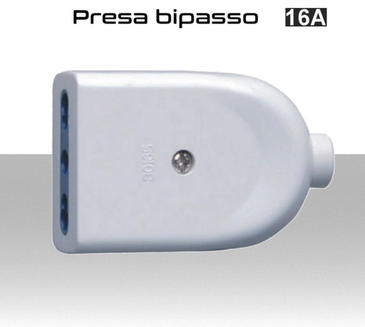 Presa volante bipasso bianca standard italiana 16A 