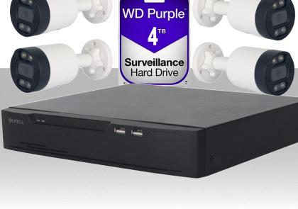 KIT videosorveglianza NVR PoE 4 telecamere Bullet Full Color 