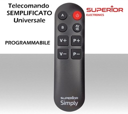 [MS2311] Telecomando universale TV semplice tasti ampi e comodi con autoapprendimento per due dispositivi associati.