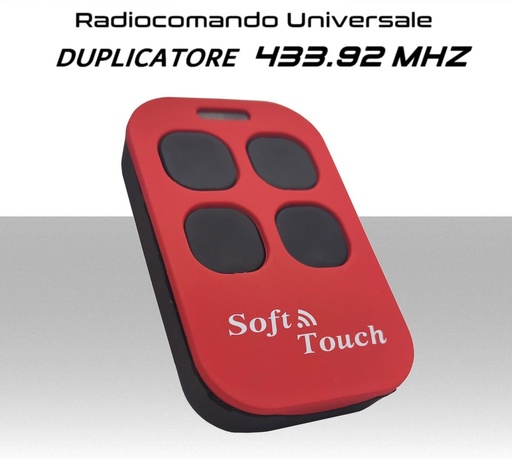 [RA617] Radiocomando universale duplicatore 4 tasti per apricancello a codice fisso a 433 MHz a lunga portata - Colore Rosso