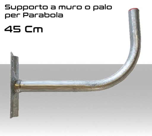 [ACE46M] Staffa Supporto parabola a muro o palo diametro tubo 40 mm a 90° cm 45