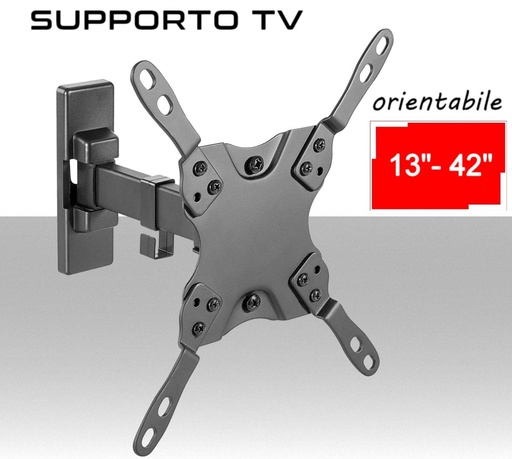 [SA2315] Supporto TV orintabile staffa  a muro universale 2 snodi  per tv piatte da 13"a 42"pollici vesa compatibile 