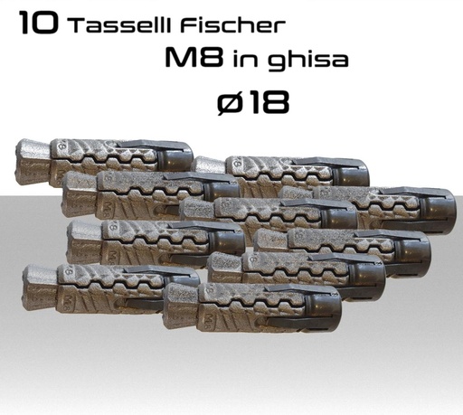 [SA0533] Tasselli M8 ancorante in ghisa ø 18 PACK 10pz.