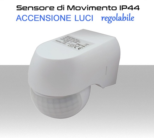 [SA2853] Sensore di movimento per luci interne IP44 orientabile rilevamento 180° distanza 12 metri SE418AN