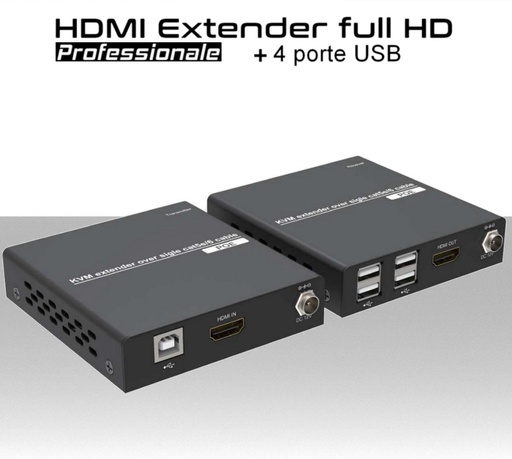 [SA0352] Extender HDMI su rete LAN 100 metri 1080p CAT.5e/6 PoE con USB 4 PORTE trasmettitore device remoti