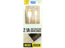 [MIM30-357] Cavetto dati USB - Micro USB - Lunghezza 1 metro - Colore Bianco - Alta corrente 2.1A