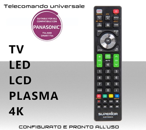 [SA2317] Telecomando TV Panasonic universale pronto all'uso con funzioni per TV Smart