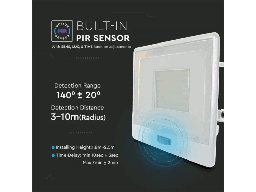 [SKU-20302] Faro LED 50W con sensore di Movimento PIR - Luce naturale 4000K - 1 metro di cavo - IP65