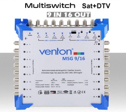 [MS2013] Multiswitch  9/16 centralino autoalimentato a due satelliti con terrestre per 16 utenze indipendenti serie Venton MSG