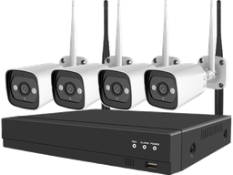 [NVR4AT-3-WIFI] KIT NVR + 4 telecamere BULLET in metallo WiFi 3MP 3.6mm con riconoscimento umano e audio a 2 vie