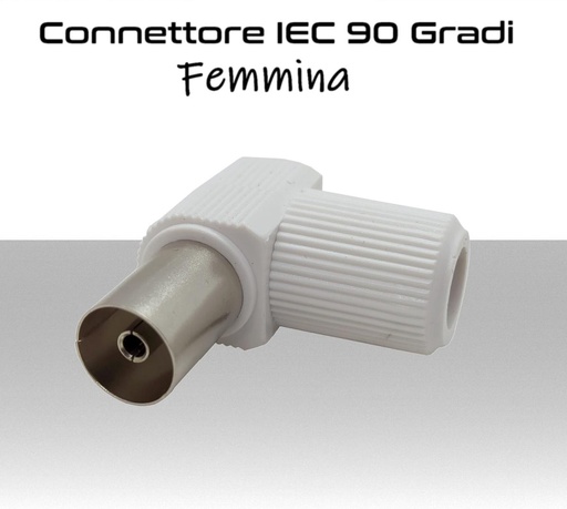 [SAIEC90F] Connettore TV 90 gradi IEC femmina schermato