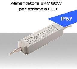 [MS0348] Alimentatore per LED 24V da 60W IP67 per esterno trasformatore universale