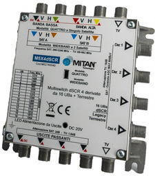 [MS2483E] Multiswitch Mitan M5X4dSCR - 5 Ingressi SAT/DTV + 4 Uscite dCSS/SCR/Legacy