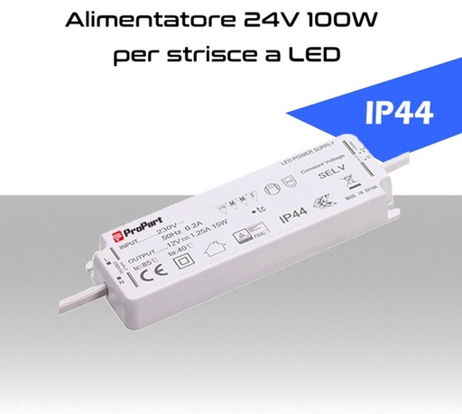 [SA0398] Alimentatore per LED 24V da 100W IP44 trasformatore universale