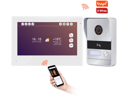 [V2KC] Kit Videocitofono 2 Fili Completo con Monitor 7" IPS Touch e Unità Esterna - Compatibile TUYA